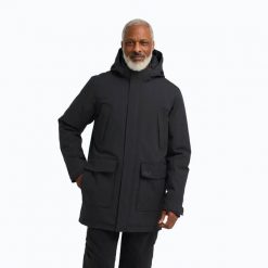 Kurtka przeciwdeszczowa męska Jack Wolfskin Canyon Shield Parka. Czarne kurtki męskie Jack Wolfskin, m, bez wzorów, z materiału, bez kołnierzyka, bez kaptura. Za 1,549.00 zł.