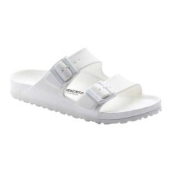 Płaskie Sandały Arizona EVA Dla Dorosłych Unisex. Białe sandały męskie Birkenstock, bez wzorów, z materiału, bez zapięcia. Za 334.00 zł.