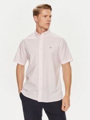 Tommy Hilfiger Koszula MW0MW33809 Różowy Regular Fit. Czerwone koszule męskie Tommy Hilfiger, m, bez wzorów, z bawełny, bez kołnierzyka, bez ramiączek. Za 229.99 zł.