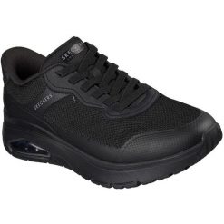 Buty sportowe męskie Skechers Uno Flex Step N Knit. Czarne buty sportowe męskie Skechers, bez wzorów, bez zapięcia, na fitness i siłownię. Za 590.00 zł.