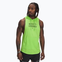 Bluza męska Under Armour Project Rock Wire SL. Zielone bluzy męskie Under Armour, m, bez wzorów, rockowe, bez ramiączek, bez kaptura. Za 139.99 zł.