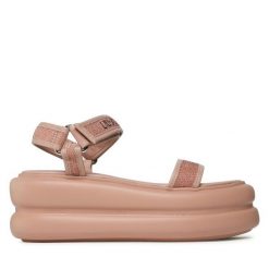 Sandały Liu Jo. Czerwone sandały damskie Liu Jo, bez wzorów, bez obcasa, na koturnie, bez zapięcia. Za 829.99 zł.