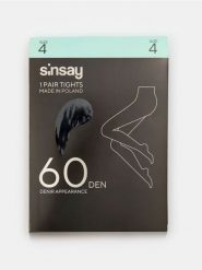 Rajstopy 60 DEN - czarny. Czarne rajstopy i pończochy Sinsay, bez wzorów. W wyprzedaży za 7.99 zł.