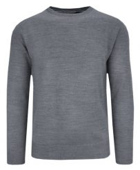 Sweter Szary Melanżowy Okrągły Dekolt Męski Jednokolorowy -BRAVE SOUL. Szare swetry męskie Brave Soul, m, bez wzorów, biznesowe, bez kołnierzyka, bez ramiączek. Za 79.00 zł.
