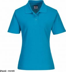 Portwest B209 - Koszulka damska polo 35% bawełny - morski S. Zielone bluzki damskie Portwest, s, bez wzorów, z bawełny, bez kołnierzyka, bez ramiączek. Za 44.05 zł.