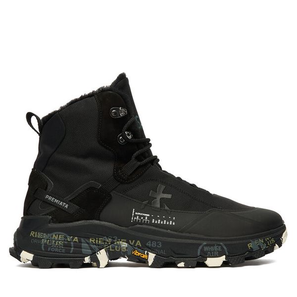 Trzewiki Premiata. Czarne botki męskie Premiata, bez wzorów, bez obcasa, bez zapięcia. Za 1,229.00 zł.