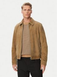 BOSS Kurtka skórzana H-Malbano7 50563869 Beżowy ciemny Regular Fit. Brązowe kurtki męskie Boss, m, bez wzorów, ze skóry, bez kaptura. Za 2,199.00 zł.