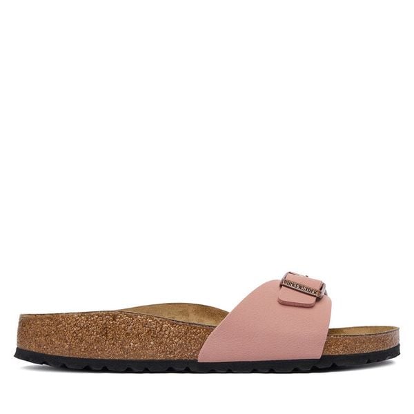 Klapki Birkenstock. Czerwone klapki damskie Birkenstock, bez wzorów, bez obcasa, bez zapięcia. Za 319.99 zł.