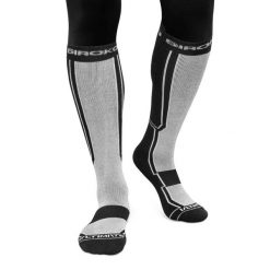 Skarpety snowboardowe z wełny Sporty zimowe Siroko Ultimate FEND B&W. Czarne skarpetki damskie SIROKO, bez wzorów, z wełny. W wyprzedaży za 109.95 zł.