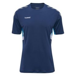 T-shirt Hummel Tech Move dla mężczyzn - Komfort i Styl. Niebieskie koszulki sportowe męskie Hummel, m, bez wzorów, bez ramiączek, do piłki nożnej. Za 139.99 zł.