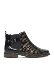 Rieker Botki CEO-Z4965-90 Czarny. Czarne botki damskie Rieker, bez wzorów, ze skóry, bez obcasa, na płaskiej podeszwie, bez zapięcia. Za 339.99 zł.