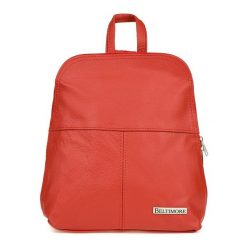 Plecak damski czerwony skórzany Beltimore 021. Czerwone plecaki damskie bez wzorów, ze skóry, eleganckie. Za 175.99 zł.