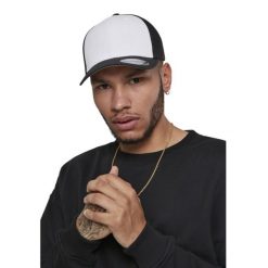 Dwukolorowa Siatkowa Czapka Z Daszkiem. Niebieskie czapki damskie FLEXFIT, bez wzorów, sportowe. Za 87.99 zł.