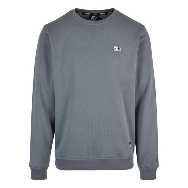 Sweter z okrągłym dekoltem Starter Essential. Niebieskie swetry męskie Starter, m, z aplikacjami, z bawełny, bez kołnierzyka, bez ramiączek. Za 240.00 zł.
