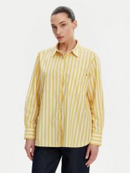 Tommy Hilfiger Koszula WW0WW45612 Żółty Relaxed Fit. Żółte koszule damskie Tommy Hilfiger, bez wzorów, z bawełny, bez kołnierzyka, bez ramiączek. Za 299.99 zł.