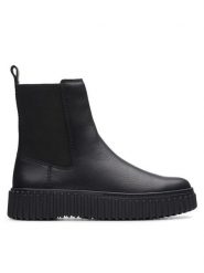Clarks Sztyblety Torhill Maple 26173858 Czarny. Czarne botki damskie Clarks, bez wzorów, ze skóry, bez obcasa, na płaskiej podeszwie, bez zapięcia. Za 509.99 zł.