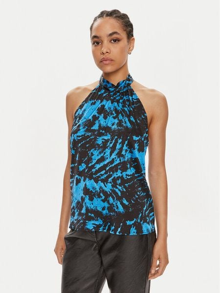 Gestuz Bluzka Blakey 10909116 Niebieski Regular Fit. Niebieskie bluzki damskie Gestuz, bez wzorów, z wiskozy, bez kołnierzyka, bez ramiączek. Za 279.99 zł.