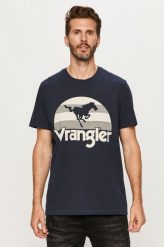 MĘSKI T-SHIRT WRANGLER SS HORSE TEE NAVY W7M9D3114 112131900. Niebieskie t-shirty męskie Wrangler, m, bez wzorów, bez kołnierzyka, bez ramiączek. Za 69.99 zł.