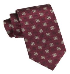 Klasyczny, Męski Krawat - Szeroki - Chattier - Bordo w Groszek. Czerwone krawaty i muchy Chattier, bez wzorów, z tkaniny, eleganckie. Za 49.00 zł.