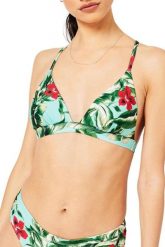 Góra od bikini Superdry Vintage T-Back Tri. Zielone stroje kąpielowe damskie Superdry, l, bez wzorów, z materiału. Za 87.49 zł.