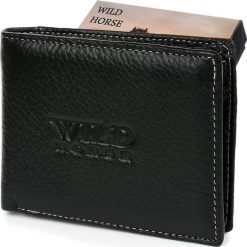 Wild Portfel męski skórzany duży czarny poziomy Wild Horse RFiD I47. Czarne portfele męskie Wild, bez wzorów. Za 65.09 zł.