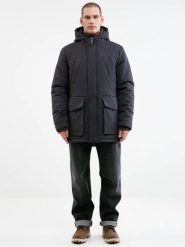 Kurtka męska parka szara Mefin 905. Szare kurtki męskie BIG STAR, na zimę, l, bez wzorów, ze splotem, eleganckie, bez kaptura. W wyprzedaży za 299.99 zł.