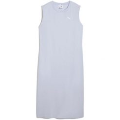Sukienka damskie Puma Ess Dress. Fioletowe sukienki damskie Puma, xs, bez wzorów, z bawełny, sportowe, bez kołnierzyka, bez ramiączek, sportowe. Za 190.00 zł.
