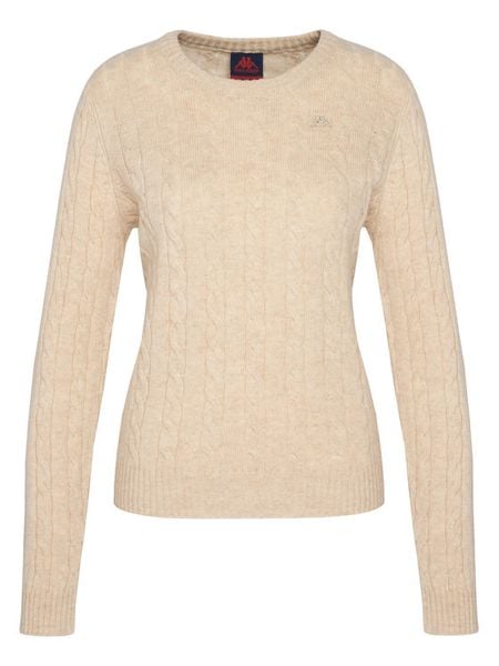 Robe di Kappa Sweter Jolie 65116CW Beżowy Regular Fit. Brązowe swetry nierozpinane damskie Robe di Kappa, m, bez wzorów, z wełny, bez kołnierzyka, bez ramiączek. Za 249.99 zł.