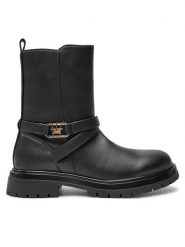 Tommy Hilfiger Botki Boot T3A5-33574-1351 S Czarny. Czarne botki damskie Tommy Hilfiger, bez wzorów, ze skóry, bez obcasa, na płaskiej podeszwie, bez zapięcia. Za 279.99 zł.