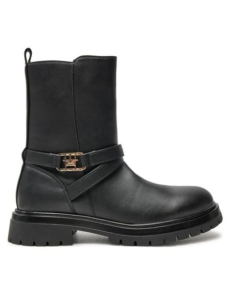 Tommy Hilfiger Botki Boot T3A5-33574-1351 S Czarny. Czarne botki damskie Tommy Hilfiger, bez wzorów, ze skóry, bez obcasa, na płaskiej podeszwie, bez zapięcia. Za 279.99 zł.