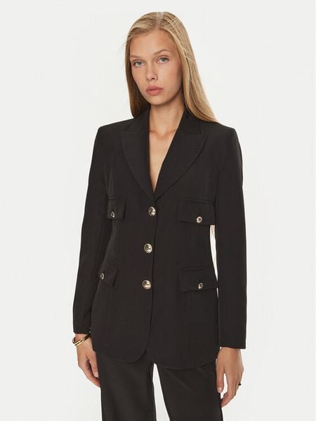 Maryley Marynarka 24IB156/43NE Czarny Regular Fit. Czarne marynarki i żakiety damskie Maryley, bez wzorów, z wiskozy, bez kołnierzyka, bez ramiączek. Za 309.99 zł.