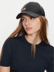 Guess Czapka z daszkiem AW5185 POL03 Czarny. Czarne czapki damskie Guess, z aplikacjami, z materiału. Za 149.99 zł.