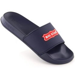 Klapki sportowe granatowe Big Star OO274039. Klapki damskie BIG STAR, bez wzorów, z materiału, retro, bez obcasa, bez zapięcia. Za 50.00 zł.