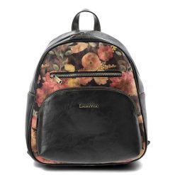 Czarny Elegancki Damski Plecak Laura Vita. Czarne plecaki damskie Laura Vita, bez wzorów, z materiału, eleganckie. Za 280.99 zł.