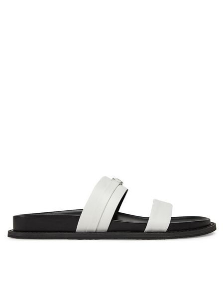 MICHAEL Michael Kors Klapki Mandy Flat Sandal 40S5MAFS2L Biały. Białe klapki damskie MICHAEL Michael Kors, bez wzorów, ze skóry, bez obcasa, bez zapięcia. Za 679.99 zł.