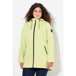 Damskie Długa kurtka softshell HYPRAR hydrofobowa trapezowy krój. Zielone kurtki sportowe damskie Ulla Popken, plus size, bez wzorów, z elastanu, bez ramiączek, bez kaptura, trekkingowe. Za 480.99 zł.
