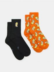 Skarpetki 2 pack The Simpsons - wielobarwny. Skarpety męskie Sinsay, bez wzorów. W wyprzedaży za 9.99 zł.