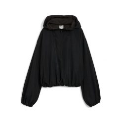 Kurtka wodoodporna oversized half-zip damska Puma. Czarne kurtki sportowe damskie Puma, m, bez wzorów, z dresówki, bez ramiączek, bez kaptura. Za 549.60 zł.