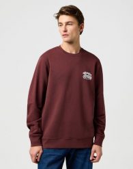 MESKA BLUZA WRANGLER AMERICANA CREW DECADENT CHOCOLATE 112371680. Czarne bluzy męskie Wrangler, l, bez wzorów, bez ramiączek, bez kaptura. Za 199.99 zł.