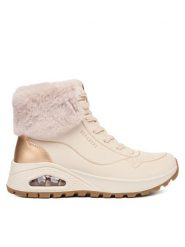Skechers Trzewiki Uno Rugged 167993/NTGD Écru. Botki damskie Skechers, bez wzorów, ze skóry, bez obcasa, na płaskiej podeszwie, bez zapięcia. Za 369.99 zł.