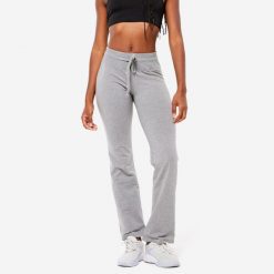 Legginsy fitness damskie Domyos. Niebieskie legginsy damskie DOMYOS, bez wzorów, z bawełny. Za 69.99 zł.