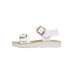 Sandały GEOX J SANDAL COSTAREI Biały. Białe sandały damskie Geox, bez wzorów, z syntetyku, bez obcasa, bez zapięcia. Za 198.99 zł.