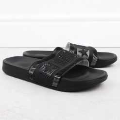 Klapki męskie plażowe basenowe czarne Big Star RR174A053. Czarne klapki męskie BIG STAR, bez wzorów, z materiału, bez zapięcia. Za 65.99 zł.