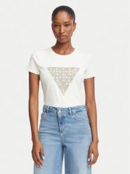Guess T-Shirt W6BI61 K7948 Kremowy Regular Fit. Białe t-shirty damskie Guess, s, z aplikacjami, z bawełny, bez kołnierzyka, bez ramiączek. Za 194.99 zł.