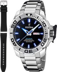 Zegarek Festina Zegarek męski Festina F20665-3 srebrny. Szare zegarki męskie Festina, bez wzorów, srebrne. Za 738.00 zł.