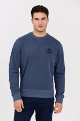 AERONAUTICA MILITARE Niebieska męska bluza With Vintage Effect, Rozmiar XXL. Niebieskie bluzy męskie Aeronautica Militare, l, bez wzorów, z bawełny, vintage, bez ramiączek, bez kaptura. W wyprzedaży za 299.99 zł.