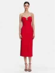 Elisabetta Franchi Sukienka koktajlowa AB-769-51E2 Czerwony Regular Fit. Czerwone sukienki damskie Elisabetta Franchi, bez wzorów, z syntetyku, wizytowe, bez kołnierzyka, bez ramiączek. Za 1,499.00 zł.