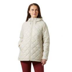 Damska kurtka turystyczna Helly Hansen Bliss Quilt. Białe kurtki sportowe damskie Helly Hansen, bez wzorów, bez ramiączek, bez kaptura, trekkingowe. Za 848.50 zł.