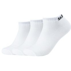 Skarpetki sportowe dla dorosłych 3PPK Mesh Ventilation Socks. Białe skarpetki damskie Skechers, bez wzorów, z bawełny. Za 25.99 zł.