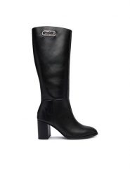 KARL LAGERFELD Kozaki Kinga KL35680 Czarny. Czarne kozaki damskie KARL LAGERFELD, bez wzorów, ze skóry, bez obcasa, na słupku, bez zapięcia. Za 1,319.00 zł.